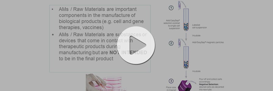 Definitions of ancillary or raw materials for cell therapy manufacturing.