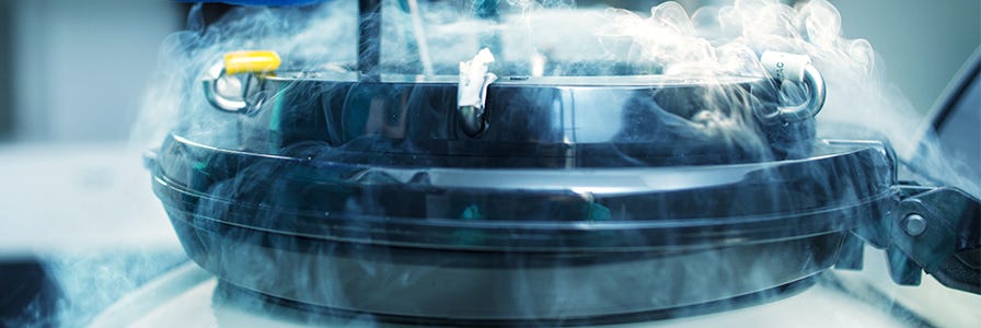 Image showing a liquid nitrogen tank used to cryopreserve cells and tissues